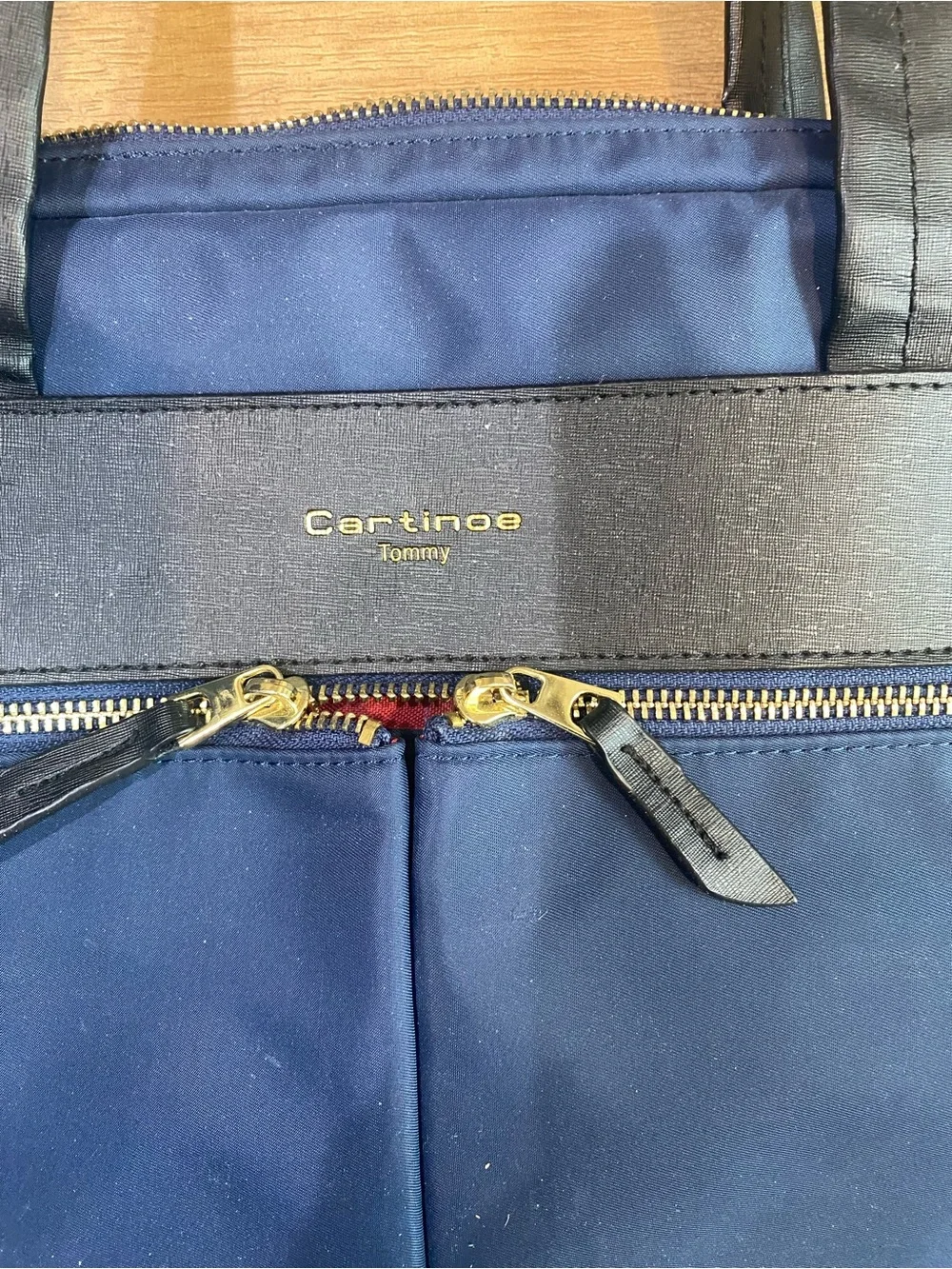 Navy Laptop Briefcase with Shoulder Strap